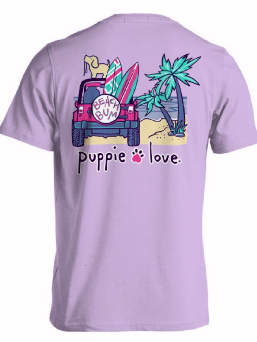 Puppie Love Dog Beach Bum Off-Roading Short Sleeve T-Shirt NEW Fast Ship